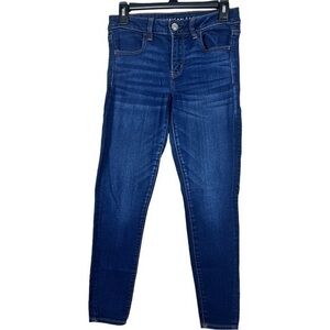 American Eagle Dark Wash Mid Rise Next Level Stretch Jegging